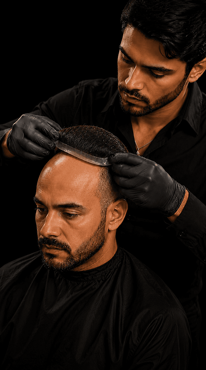 Depilação de orelha masculina com destaque na região da orelha