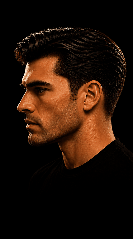 Luzes capilares masculinas com visual sofisticado em perfil