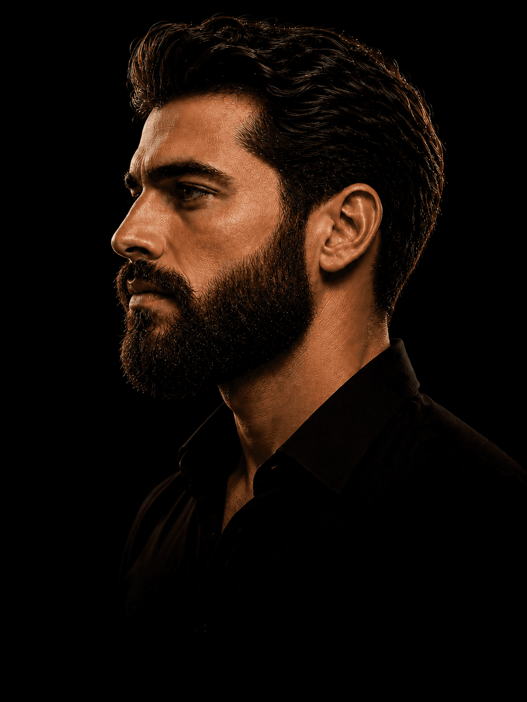 Estilo full beard com volume e definição