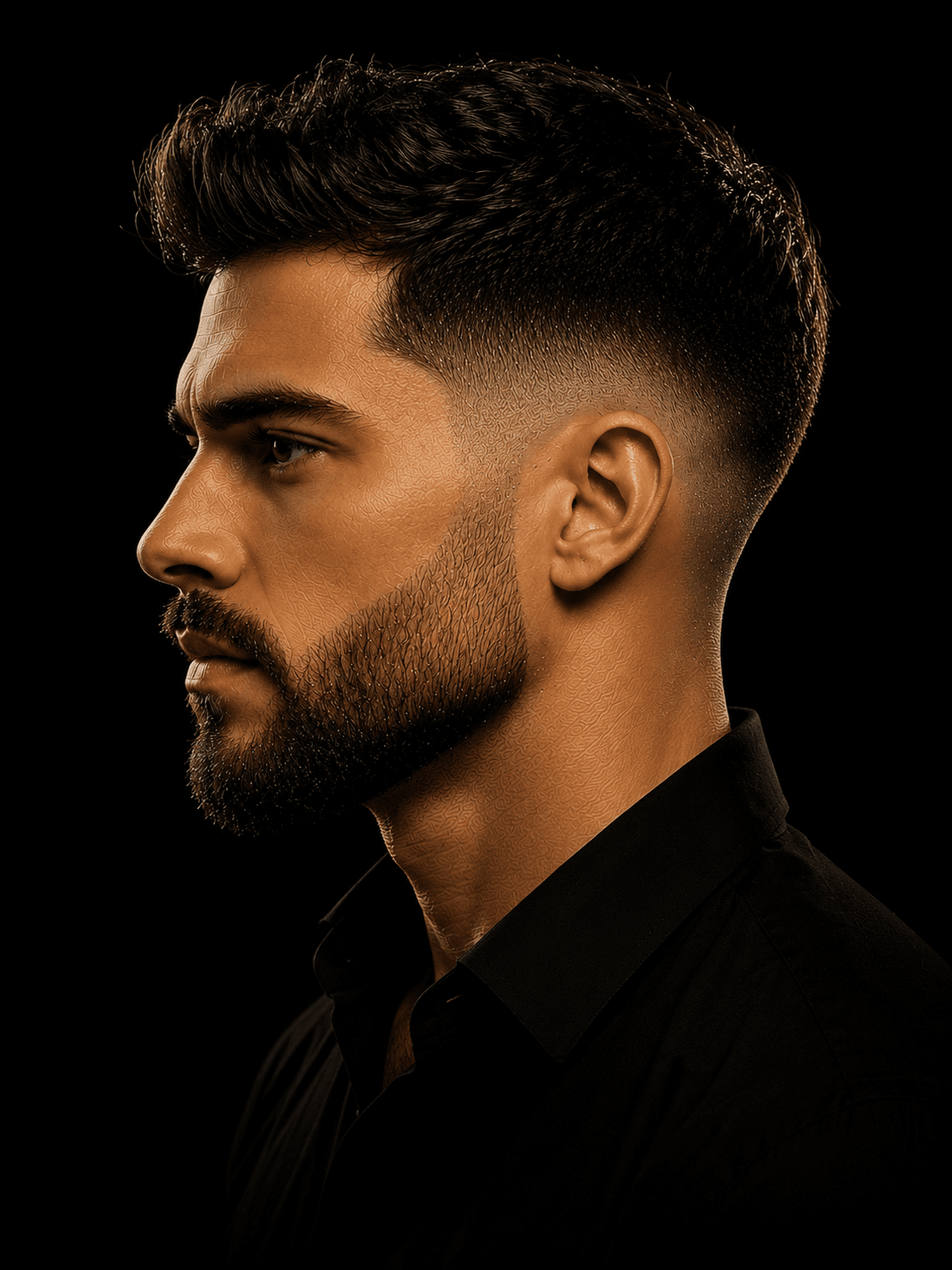 Estilo de barba degradê com transição suave
