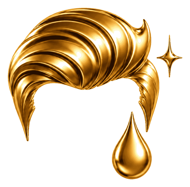 Ícone dourado de tratamentos capilares